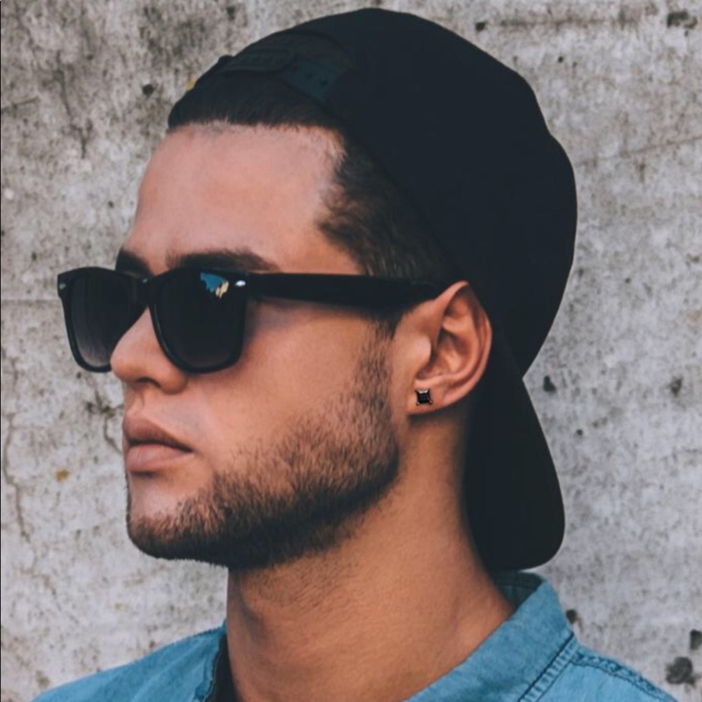 ◼️EdForce® Men’s Black Square CZ Stud Earrings◼️